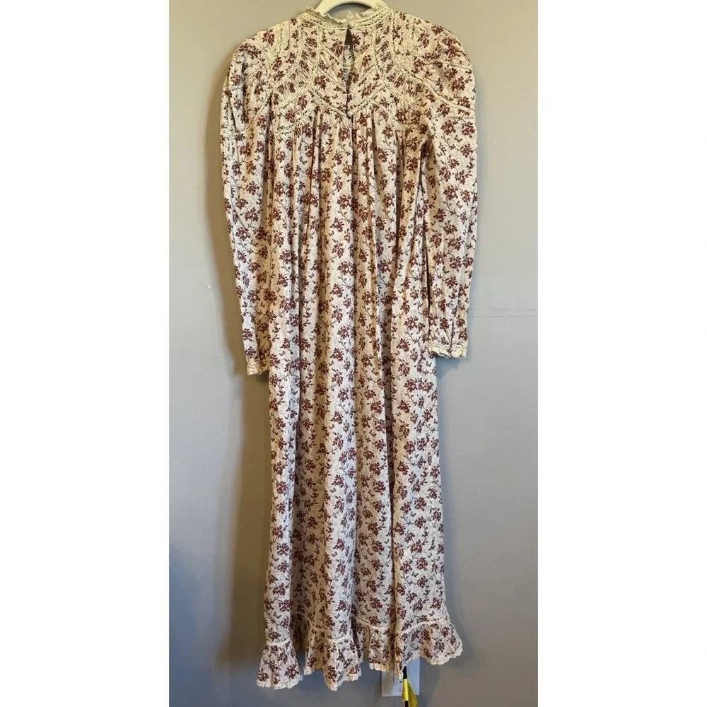 Doen Dress Songbird Toile Floral Lace Victorian Belted Designer Retro S No Belt - Picture 4 of 5